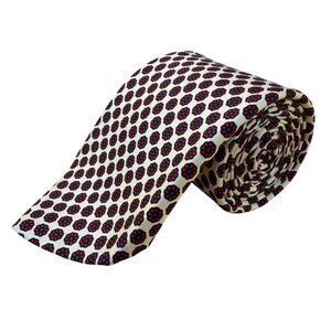 Brooks Brothers Mens Red Beige Floral Pattern Silk Tie 57" Classic Neckwear